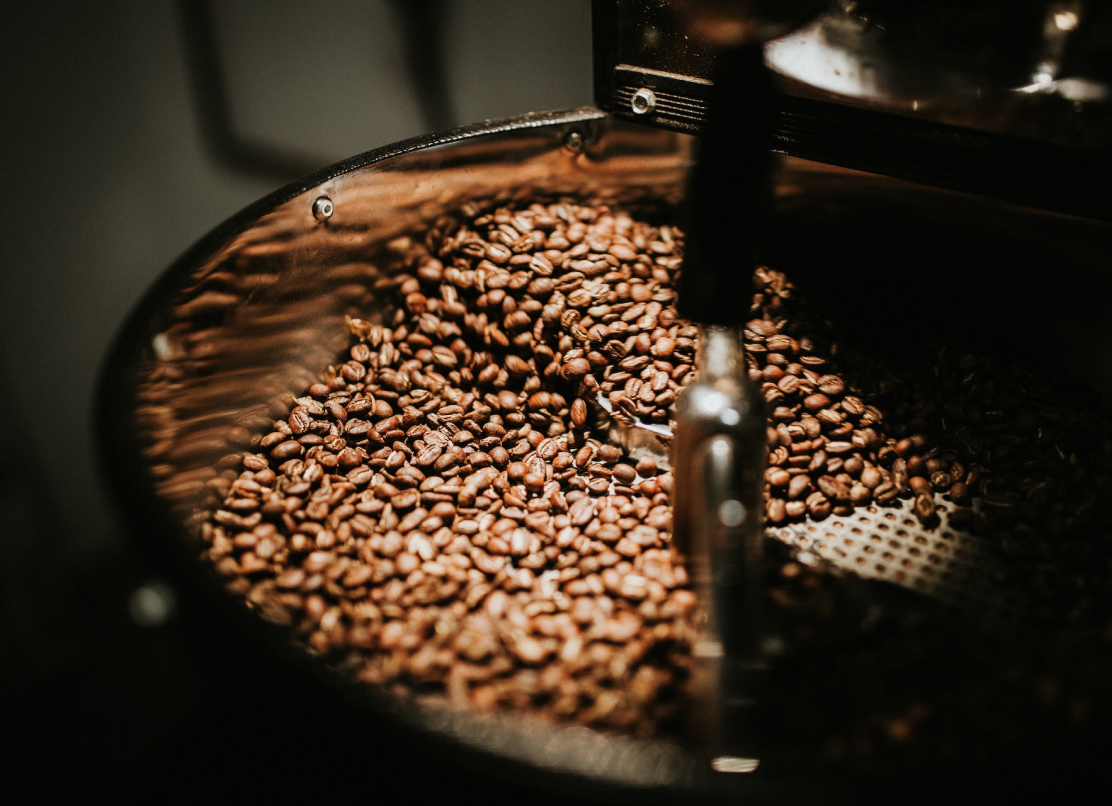 Freshly roasted coffee beans